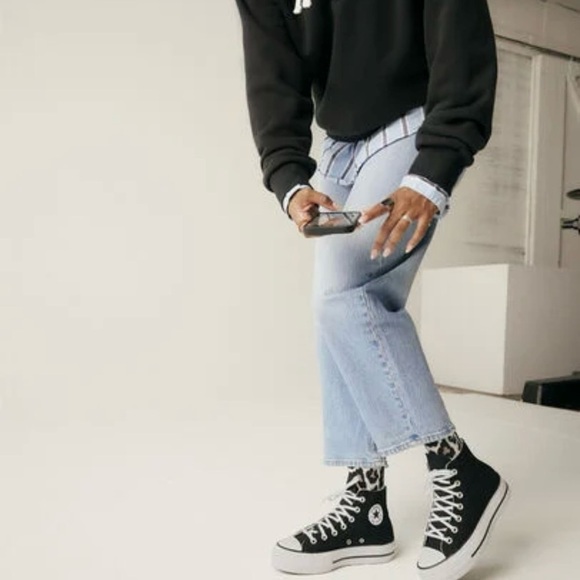 Converse Chuck Taylor All Star Lift Platform Black and White High-Top Sneakers - Picture 8 of 16